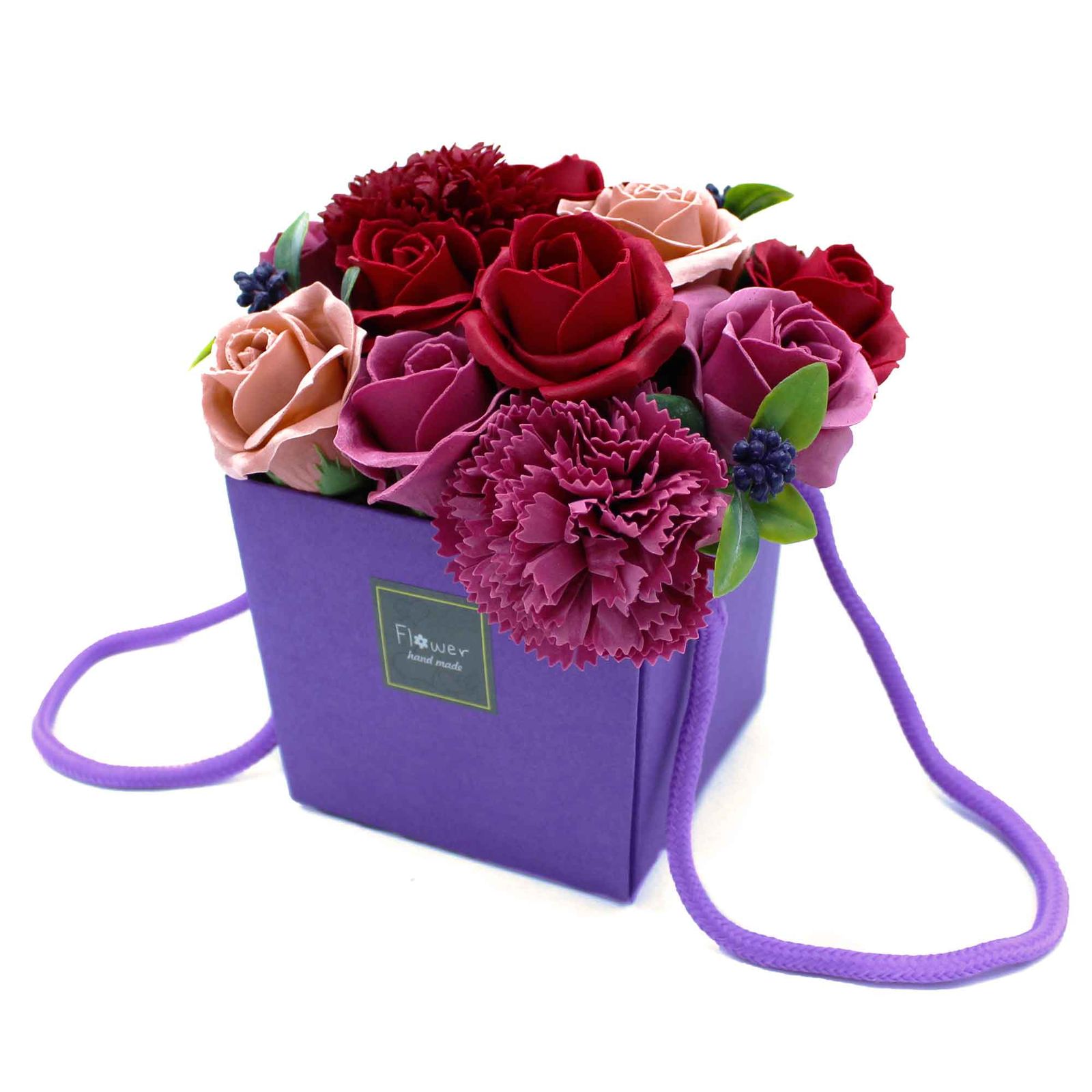 Purple soap flower bouquet